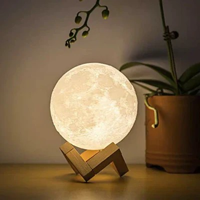 Moonlight Lamp with Wooden Stand