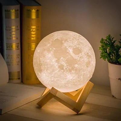 Moonlight Lamp with Wooden Stand