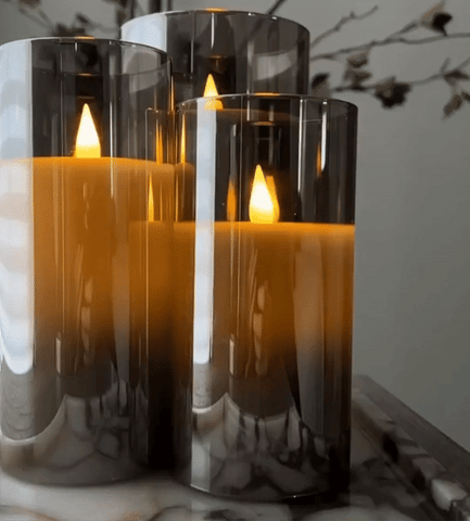 Flameless LED Candle Set of 3 – Stylish Remote-Controlled Mood Lightings
